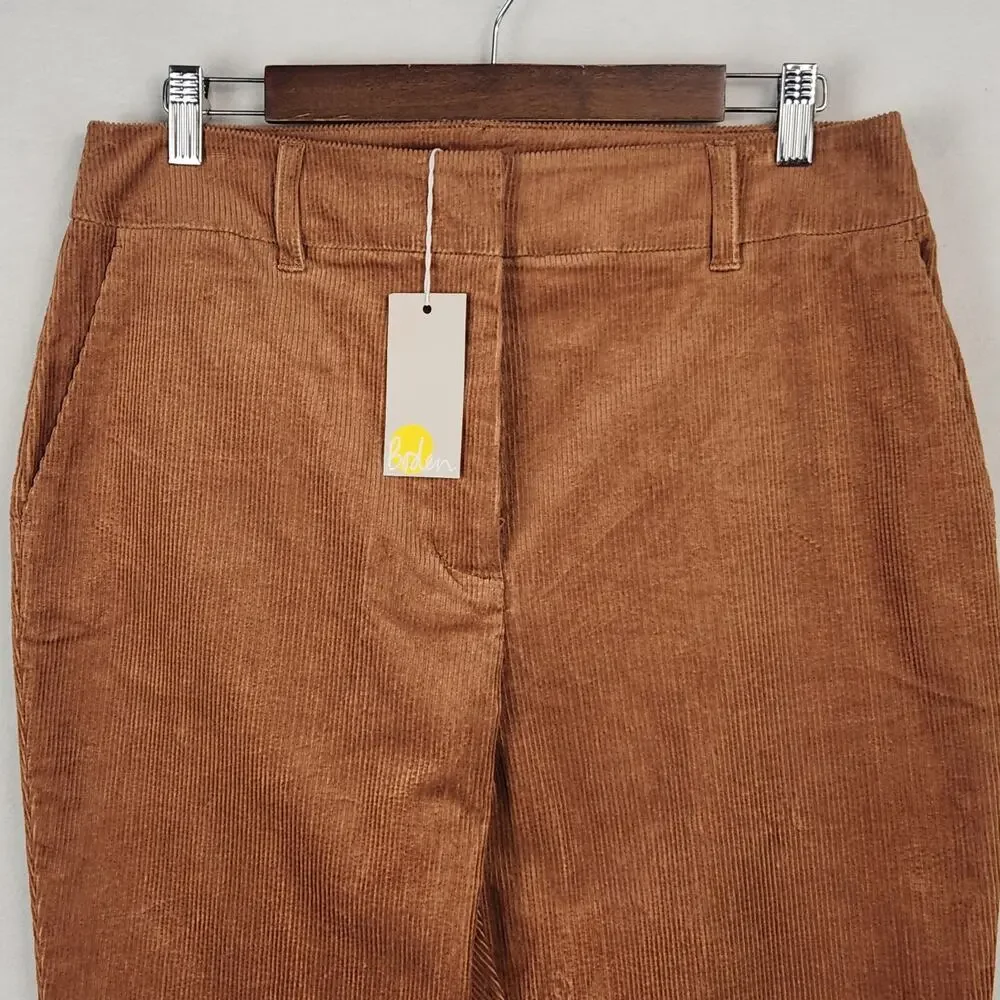 Boden Flare High Rise Corduroy Pants Dark Tan UK 14R US 10R R0180 NWT - Picture 6 of 16